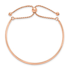 Sterling Silver Rose Gold-plated Polished Adjust Bangle