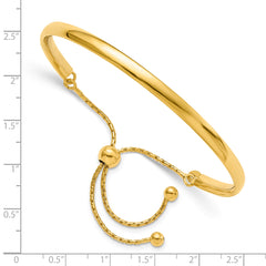 Sterling Silver Gold-plated Polished Adjustable Bangle