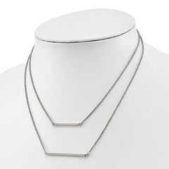Sophia Jewelers Elegant 925 Sterling Silver Double Strand Necklace