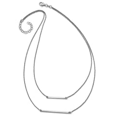 Sophia Jewelers Elegant 925 Sterling Silver Double Strand Necklace