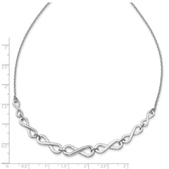 Sterling Silver Infinity Necklace with Polished Finish and Extender