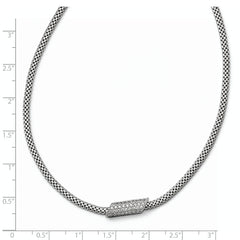 Sterling Silver 925 Fancy Necklace with Clear CZ Elegance by Sophia Jewelers