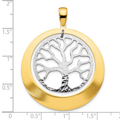 Leslie's Sterling Silver and Gold-tone Textured Tree Pendant