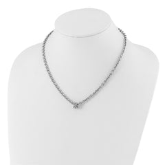 Sophia Jewelers Sterling Silver CZ Infinity Necklace Elegant Polished Finish