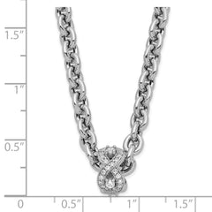 Sophia Jewelers Sterling Silver CZ Infinity Necklace Elegant Polished Finish