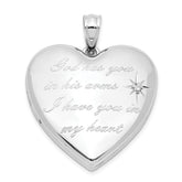 Sterling Silver Rhodium-plate God Has.. Diamond Ash Holder Heart Locket