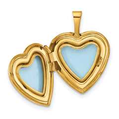 1/20 Gold Filled Polished & Epoxy 16mm Floral Cross Heart Locket