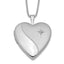 Diamond Heart Locket Necklace in Sterling Silver, Satin (0.01 ct. tw.), 18 Inch - Sophia Jewelers