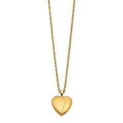 1/20 Gold Filled 16mm Satin and Polished Heart Locket Necklace