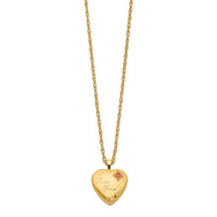 1/20 Gold-Filled 16mm Enameled Flower I Love You Heart Locket Necklace