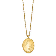 1/20 Gold Filled 26mm Swirled Oval Locket Necklace