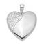 Swirl Heart Locket in Sterling Silver, 24mm - Sophia Jewelers