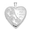 Footprints Heart Locket in Sterling Silver, 20mm Textured - Sophia Jewelers