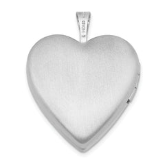 Sterling Silver Rhodium-plated Satin 20mm Enameled Rose Heart Locket