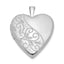 Sterling Silver Rhodium-plated 20mm Swirl & Polished Heart Locket