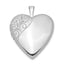 Sterling Silver Rhodium-plated 20mm Polished Swirl Heart Locket