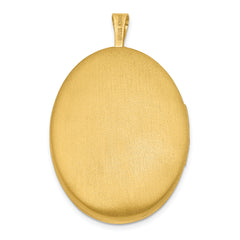 Sterling Silver Gold-Plated 26mm Satin & Enameled Floral Scroll Locket