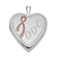 Pink Ribbon Heart Locket in Sterling Silver, 24mm Satin - Sophia Jewelers