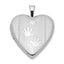 Sterling Silver Rhodium-plated 20mm Hands Heart Locket