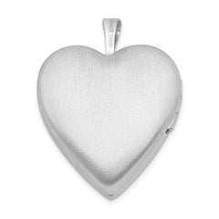 Sterling Silver Rhodium-plated 20mm Diamond Cut Grandma Heart Locket