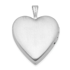 Sterling Silver Rhodium-plated 20mm Diamond Cut & Enameled Love Heart Locket