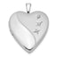 Diamond Heart Locket in Sterling Silver, 25mm Satin & Polished (0.03 ct. tw.) - Sophia Jewelers