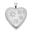 Daisies Heart Locket in Sterling Silver, 25mm Textured - Sophia Jewelers
