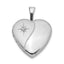 Heart Locket in Sterling Silver, 21mm Diamond-Cut (.005 ct. tw.) - Sophia Jewelers