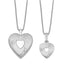 Sterling Silver Rhodium-plated Polished & Satin Butterfly Heart Locket & Pendant Mother/Daughter Necklace Set