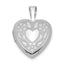 Sterling Silver Rhodium-plated Floral Heart Wings 12mm Heart Locket