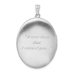 Sterling Silver Rhodium-plated & Diamond Footprints 34mm Oval Locket