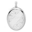 Sterling Silver Rhodium-plated W/ Side Swirls 34mm Oval Locket