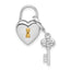 Sterling Silver Rhod & Gold-plated 10mm Heart Lock & Key Hinge Locket Charm