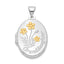 Floral Granddaughter Locket in Sterling Silver, 28mm Reversible - Sophia Jewelers