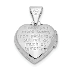 Sterling Silver Rhodium-plated With Gold-plated Dia With Charm Heart Locket