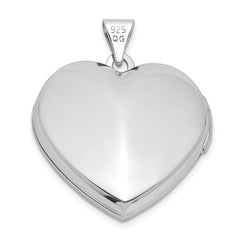 Sterling Silver Rhodium & Gold-plated With Key Charm Inside 21mm Heart Locket