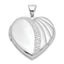 Sterling Silver Rhodium-plated 21mm Textured Heart Locket