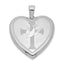 Sterling Silver Rhodium-plated Dove with Cross Heart Locket