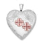 Enameled Flowers & Butterfly Heart Locket in Sterling Silver, 25mm - Sophia Jewelers