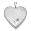 Sterling Silver Polished & Satin Enameled D/C 15 Heart Locket