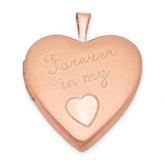 Sterling Silver Rose Gold-plated Pol/Satin 20mm Forever in my Heart Locket