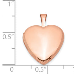 Sterling Silver Rose Gold-plated Satin and Polished 2-Frame Heart Locket