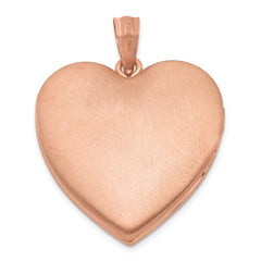 Sterling Silver Rose Gold-plated & Diamond 24mm D/C Heart Locket