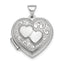 Sterling Silver Rhod-plated 2-Heart Design Reversible 18mm Heart Locket