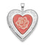 Rose Cameo Heart Locket in Sterling Silver, 25mm Satin & Polished - Sophia Jewelers