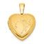 Sterling Silver Gold-plated Satin & Polished 12mm Fairy Heart Locket