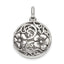 Filigree Floral Locket Pendant in Sterling Silver, 30mm Antiqued - Sophia Jewelers