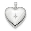 Sterling Silver Rhod-plated 24mm w/ Diamond Star Ash Holder Heart Locket