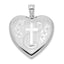 Sterling Silver Rhodium-plated 24mm D/C Cross Ash Holder Heart Locket