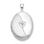 Oval Diamond Heart Locket in Sterling Silver, 25mm (0.01 ct. tw.) - Sophia Jewelers